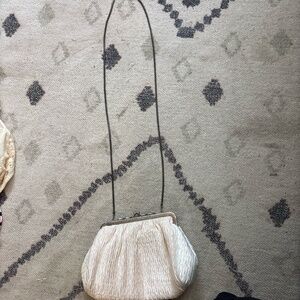 vintage 80s purse silk like material with chain strap